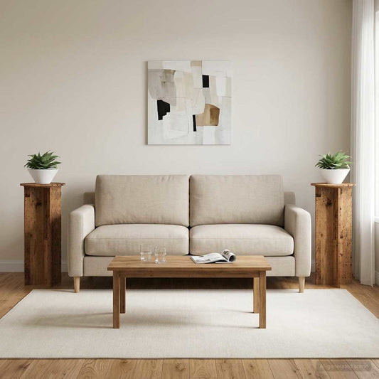 Augalų stovas 2 pcs Sendintos medienos Ø40 x 100 cm