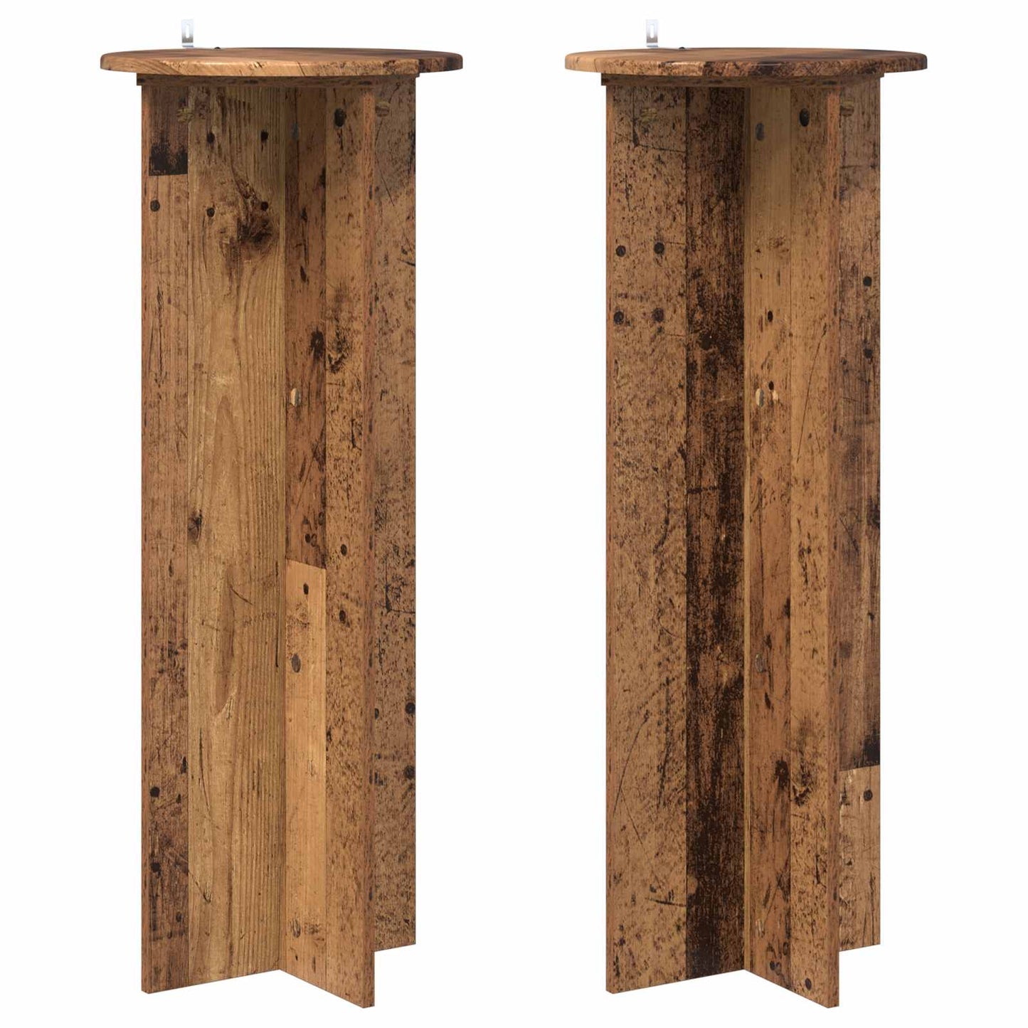 Augalų stovas 2 pcs Sendintos medienos Ø40 x 100 cm