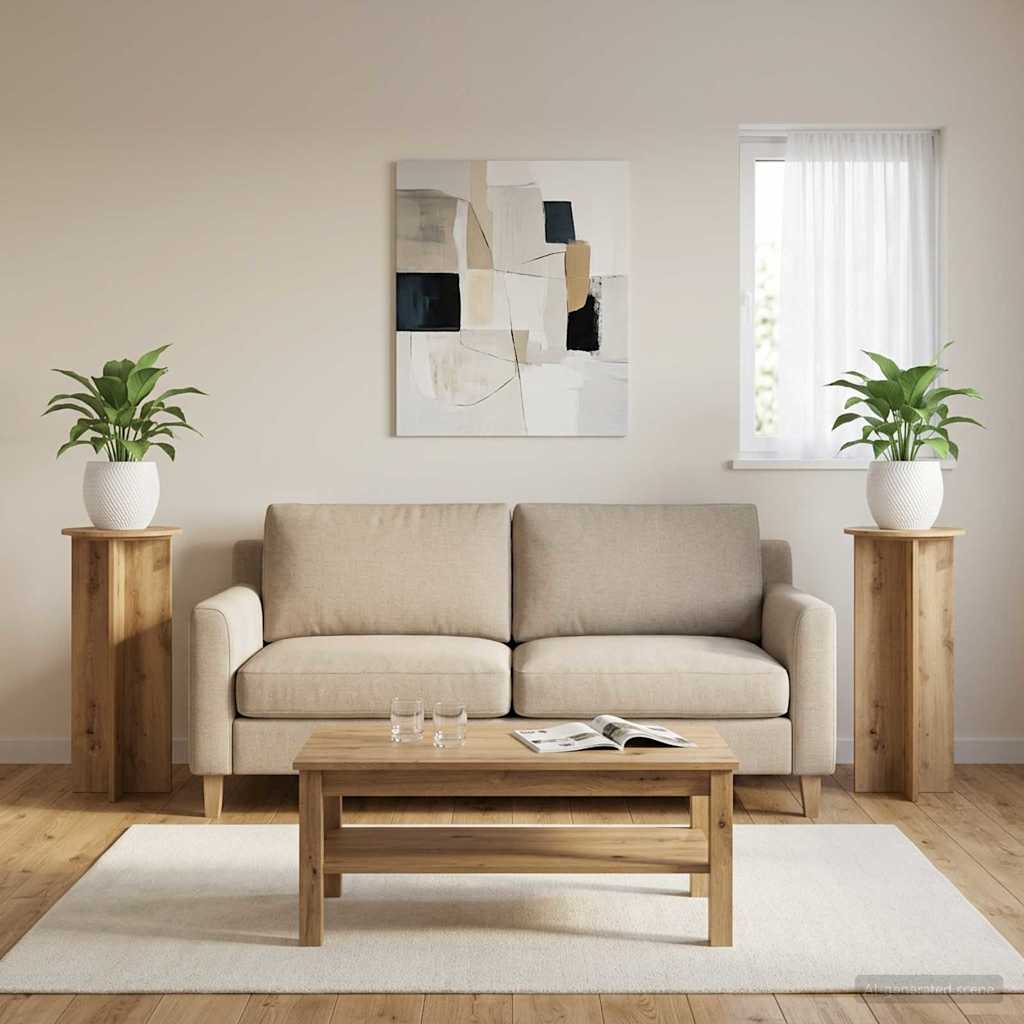 Augalų stovas 2 pcs Artisano ąžuolo Ø40 x 100 cm