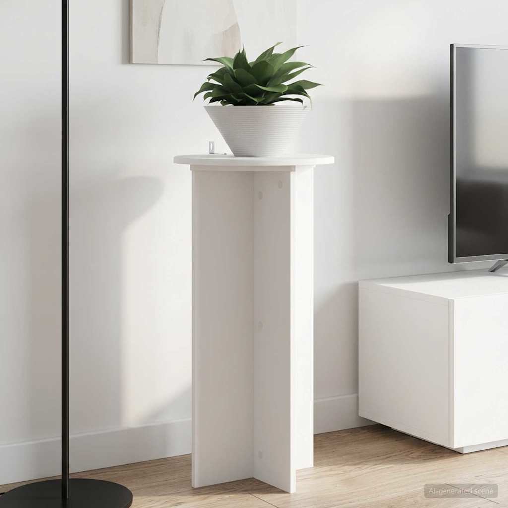 Augalų stovas 2 pcs Balta Ø40 x 80 cm Apdirbta mediena