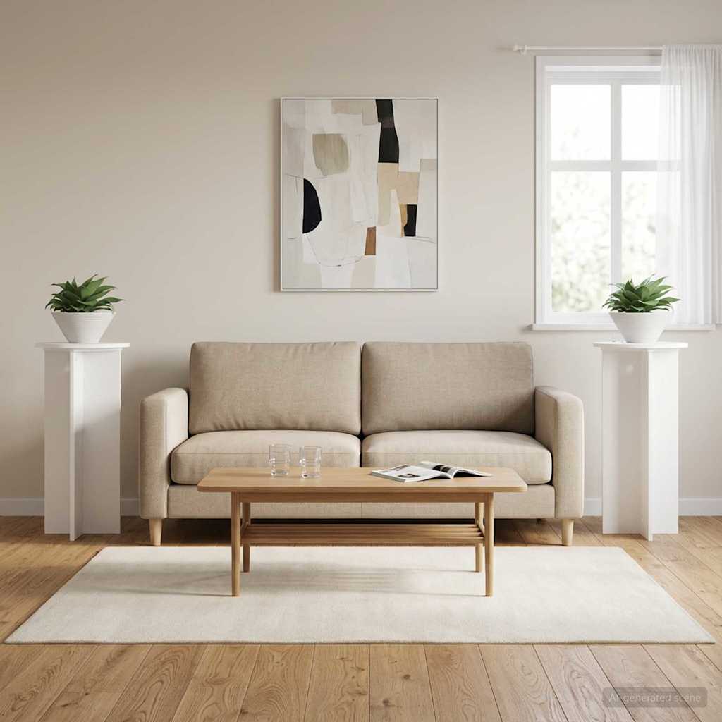 Augalų stovas 2 pcs Balta Ø40 x 80 cm Apdirbta mediena