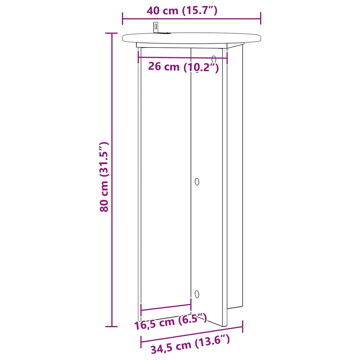 Augalų stovas 2 pcs Balta Ø40 x 80 cm Apdirbta mediena