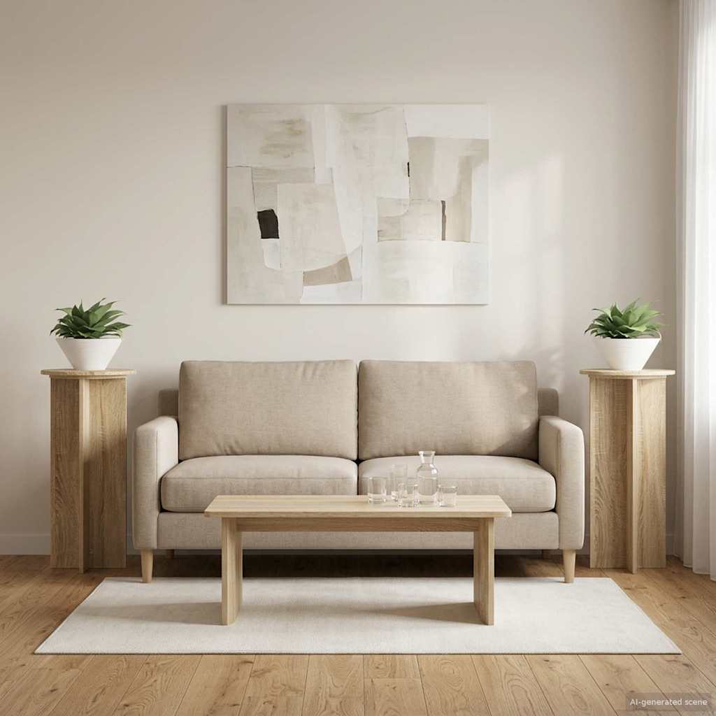 Augalų stovas 2 pcs Sonoma ąžuolas 40 x 40 x 80 cm