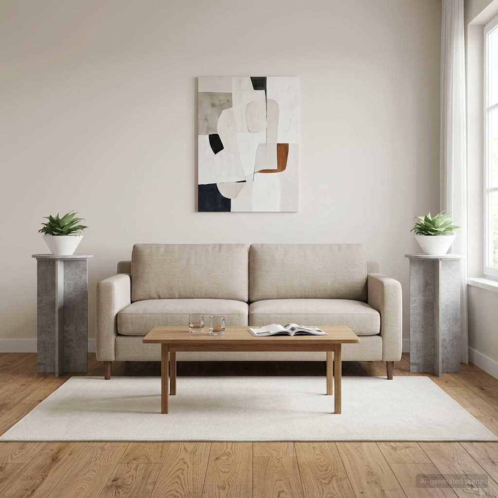 Augalų stovas 2 pcs Betono pilka 40 x 40 x 80 cm