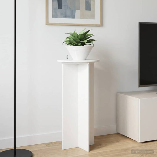 Augalų stovas 2 pcs Itin blizgi balta 40 x 40 x 80 cm