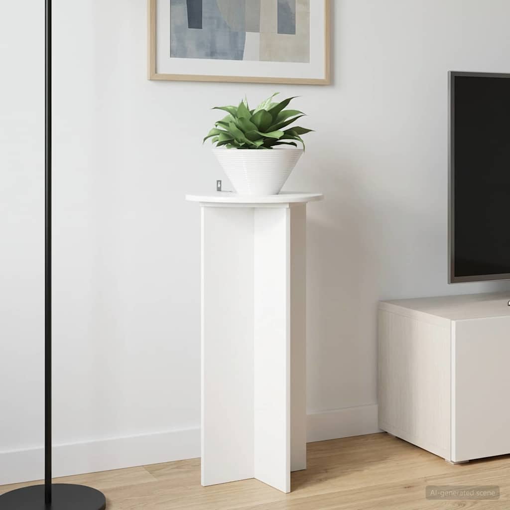 Augalų stovas 2 pcs Itin blizgi balta 40 x 40 x 80 cm
