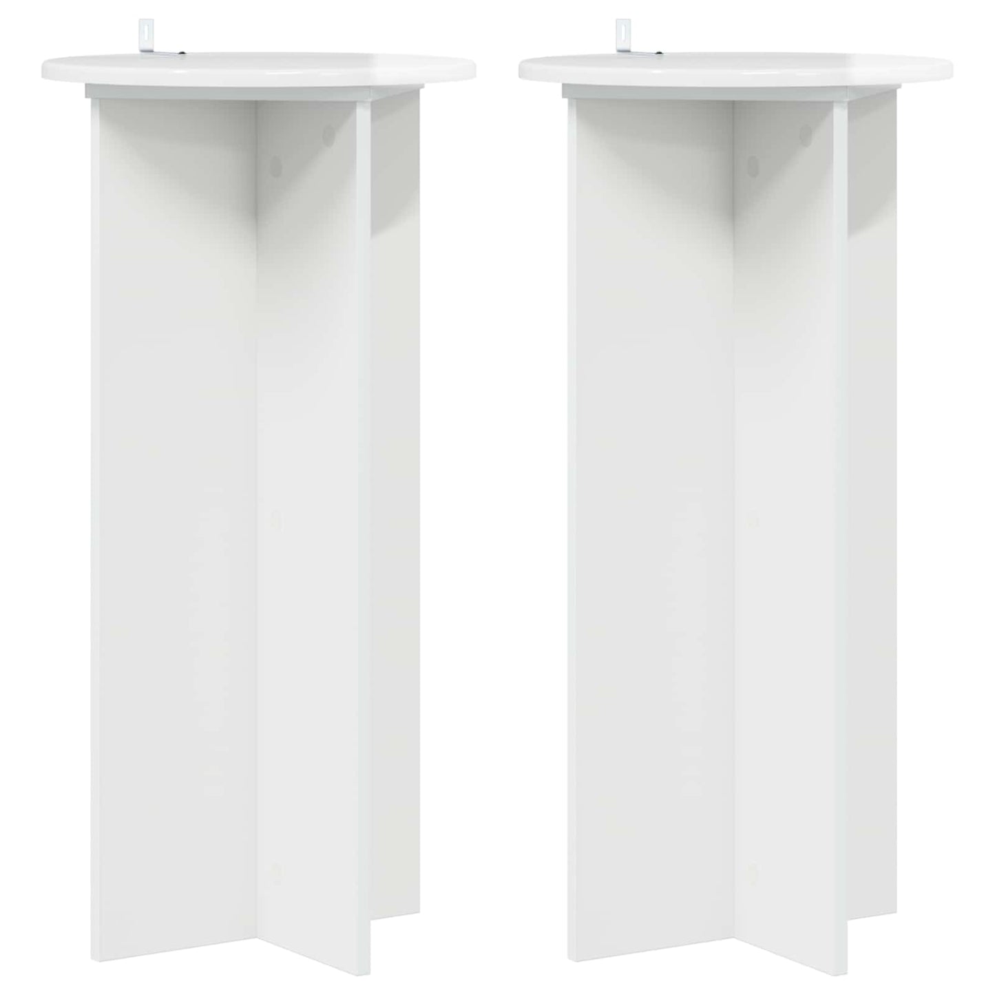 Augalų stovas 2 pcs Itin blizgi balta 40 x 40 x 80 cm