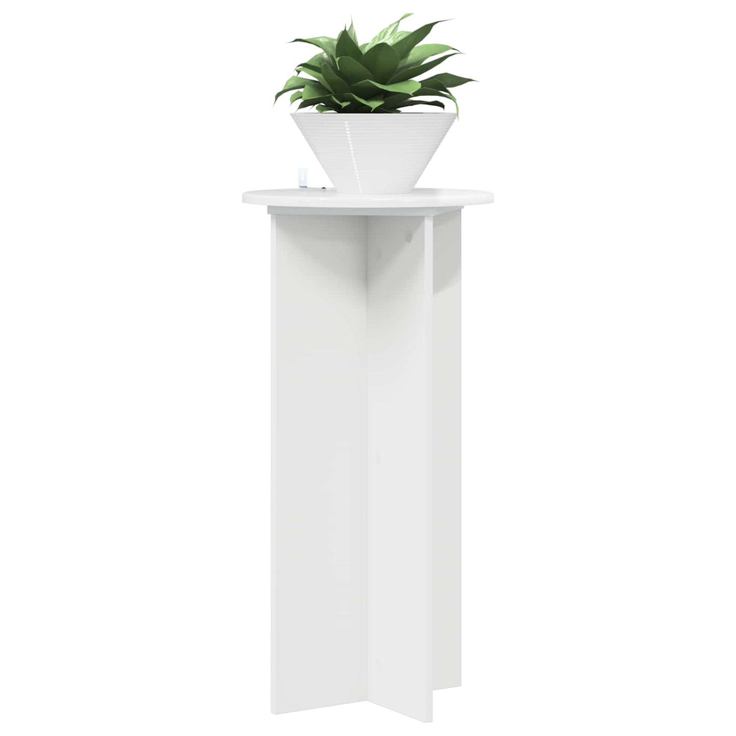 Augalų stovas 2 pcs Itin blizgi balta 40 x 40 x 80 cm