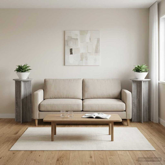 Augalų stovas 2 pcs Pilka sonoma ąžuolo 40 x 40 x 80 cm