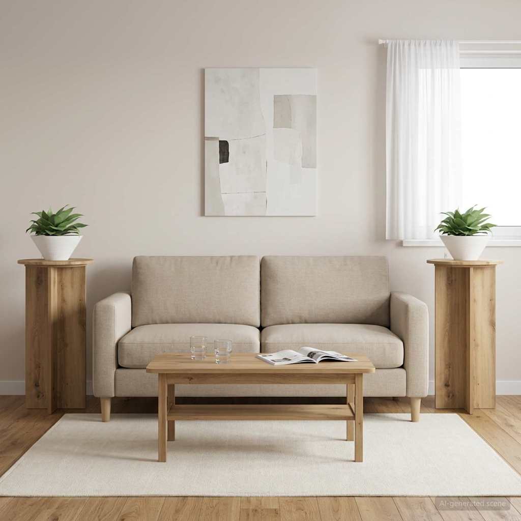 Augalų stovas 2 pcs Artisano ąžuolo 40 x 40 x 80 cm