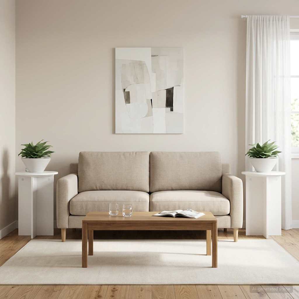 Augalų stovas 2 pcs Balta Ø40 x 60 cm Apdirbta mediena