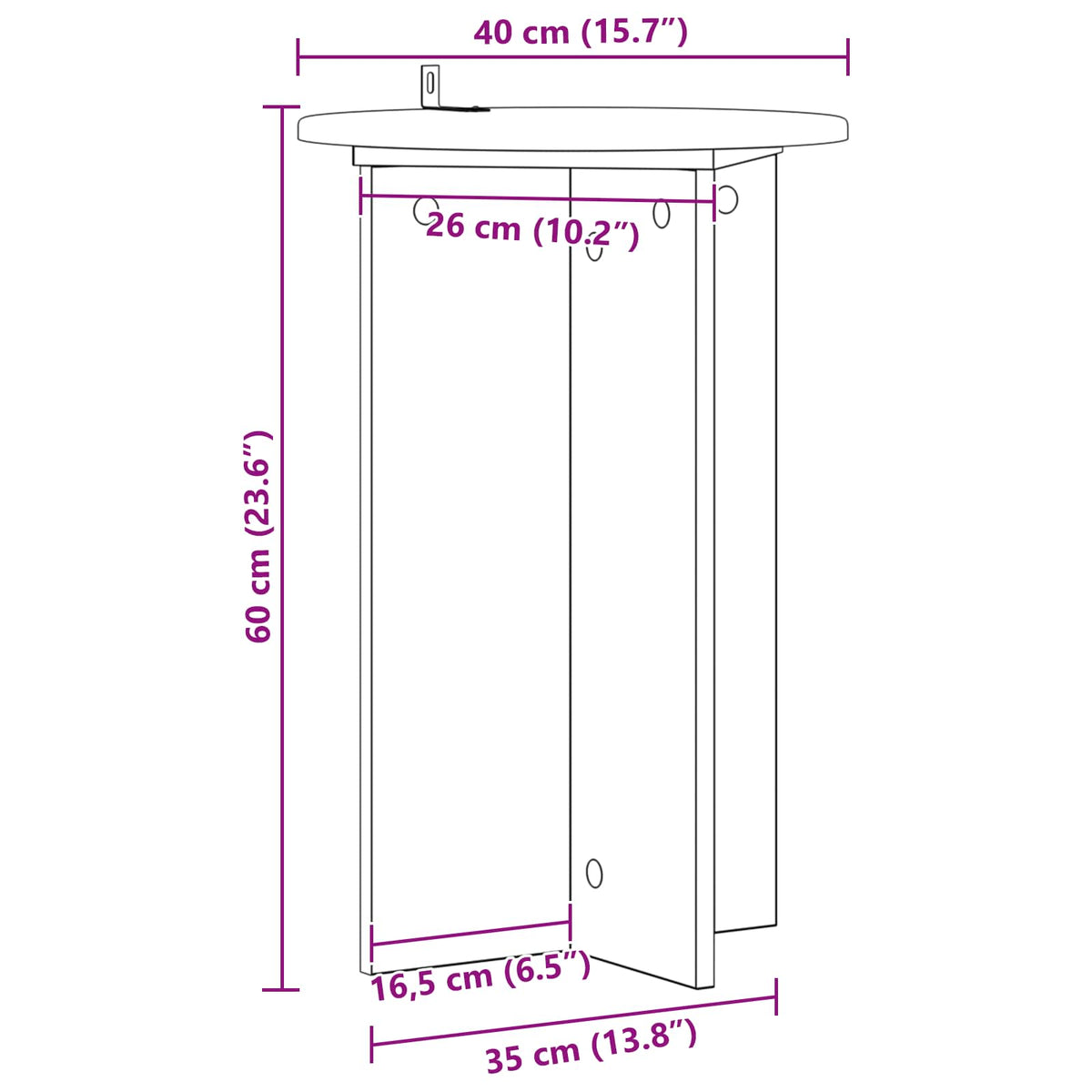 Augalų stovas 2 pcs Balta Ø40 x 60 cm Apdirbta mediena