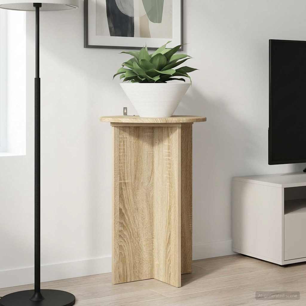 Augalų stovas 2 pcs Sonoma ąžuolas Ø40 x 60 cm Apdirbta mediena