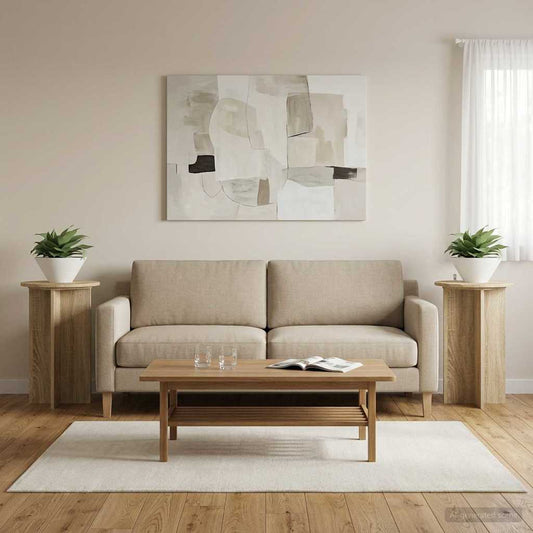 Augalų stovas 2 pcs Sonoma ąžuolas Ø40 x 60 cm Apdirbta mediena