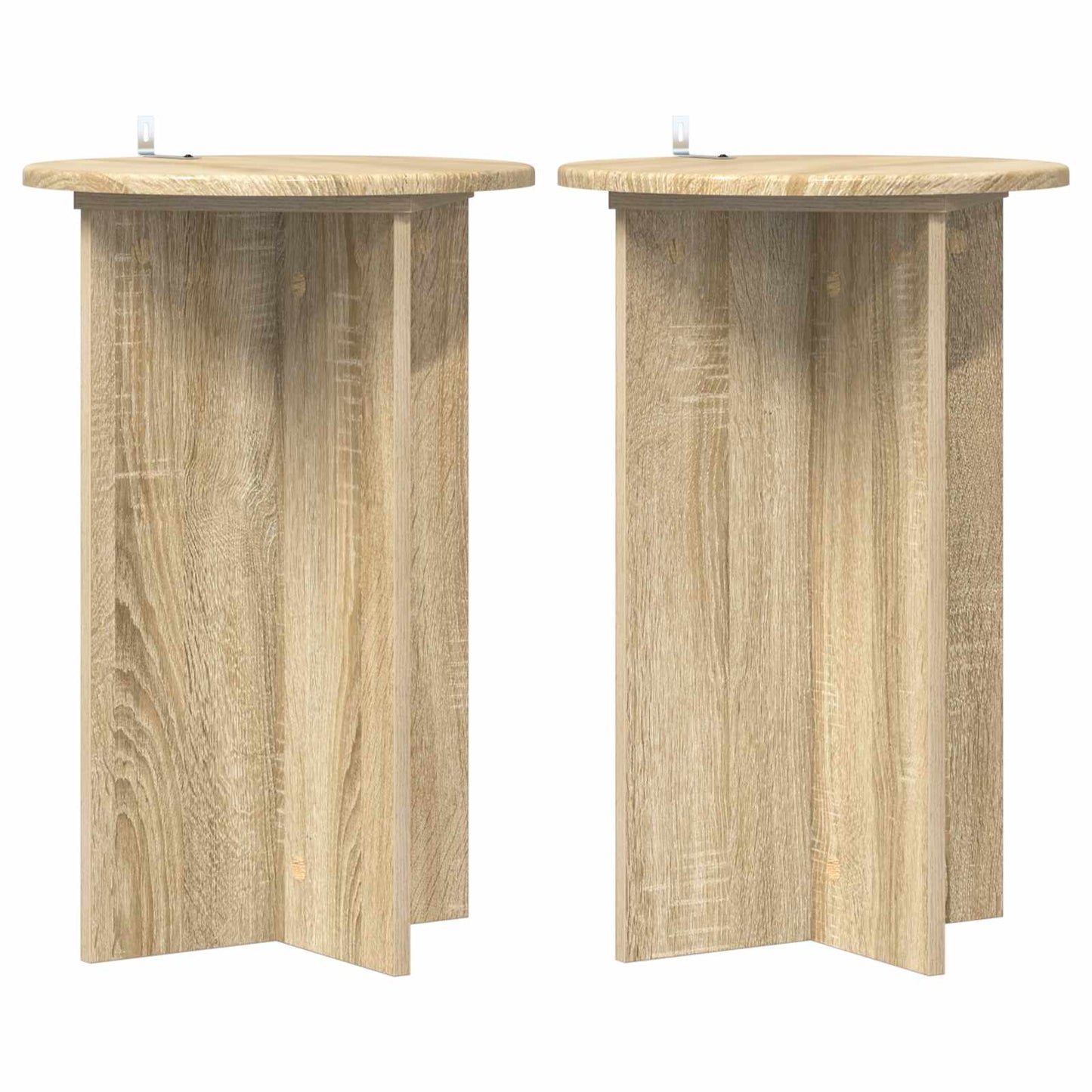 Augalų stovas 2 pcs Sonoma ąžuolas Ø40 x 60 cm Apdirbta mediena