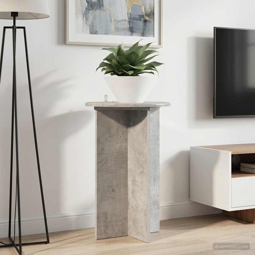Augalų stovas 2 pcs Betono pilka Ø40 x 60 cm Apdirbta mediena