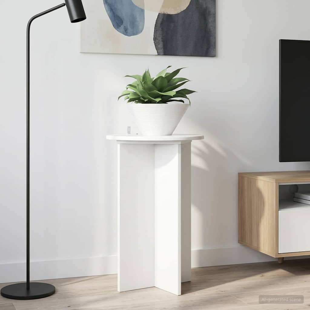 Augalų stovas 2 pcs Itin blizgi balta Ø40 x 60 cm