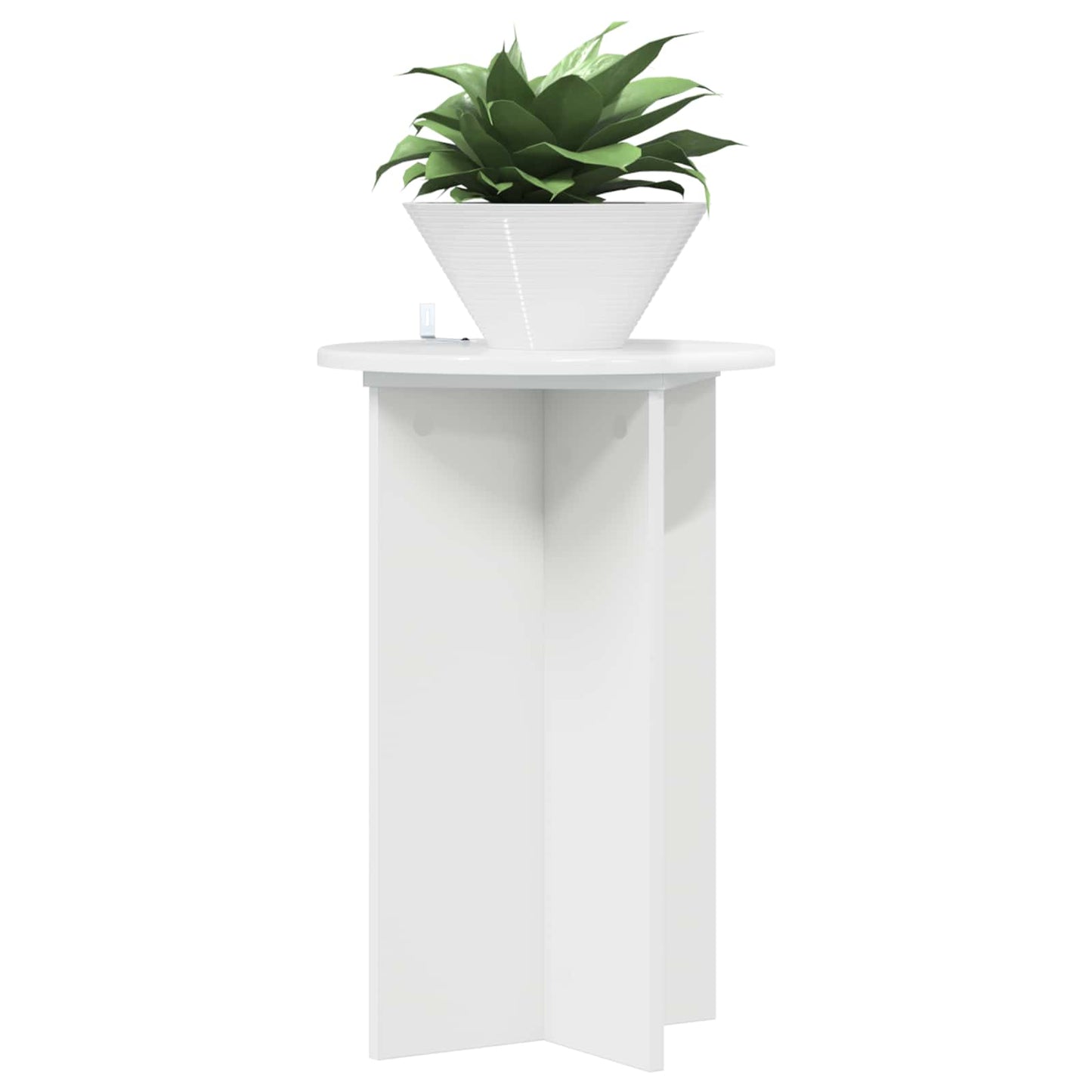 Augalų stovas 2 pcs Itin blizgi balta Ø40 x 60 cm