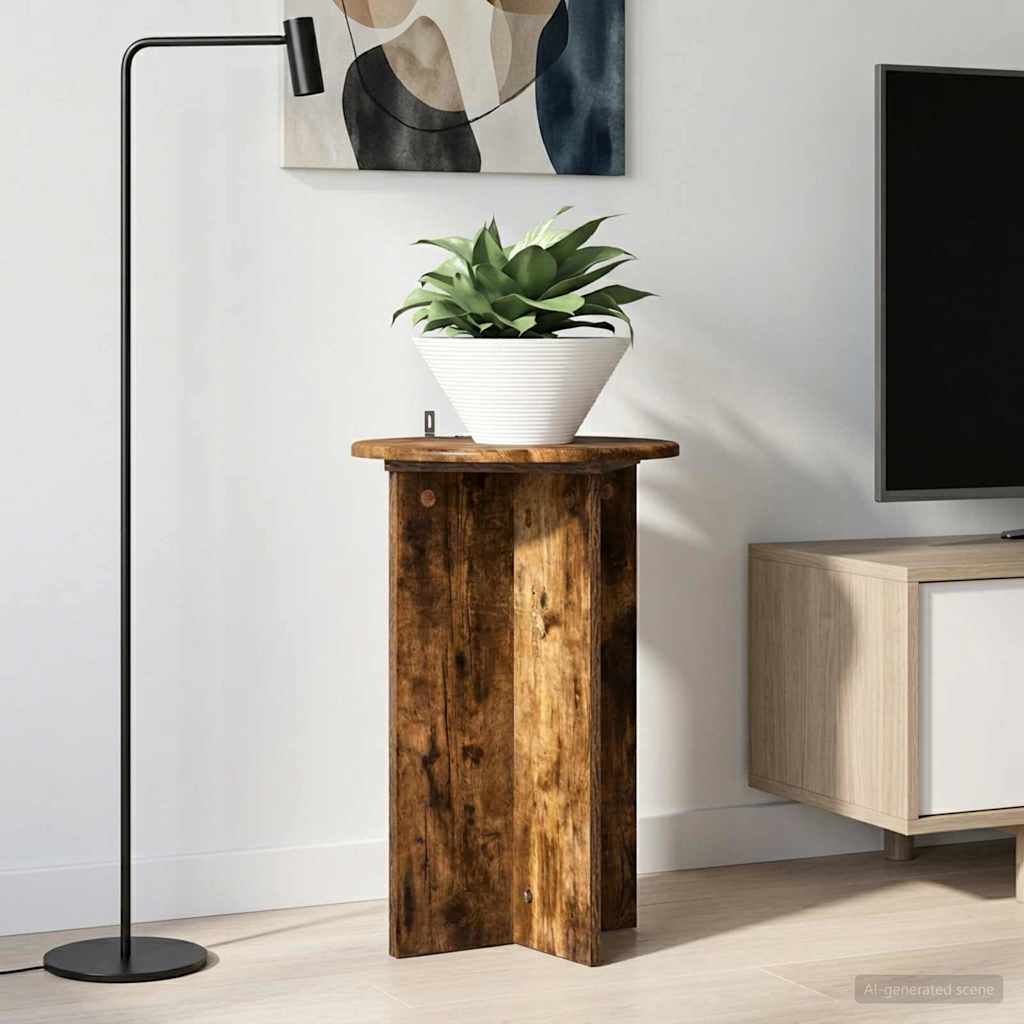 Augalų stovas 2 pcs Dūminio ąžuolo Ø40 x 60 cm Apdirbta mediena