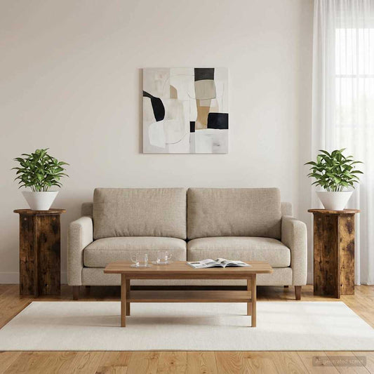 Augalų stovas 2 pcs Dūminio ąžuolo Ø40 x 60 cm Apdirbta mediena