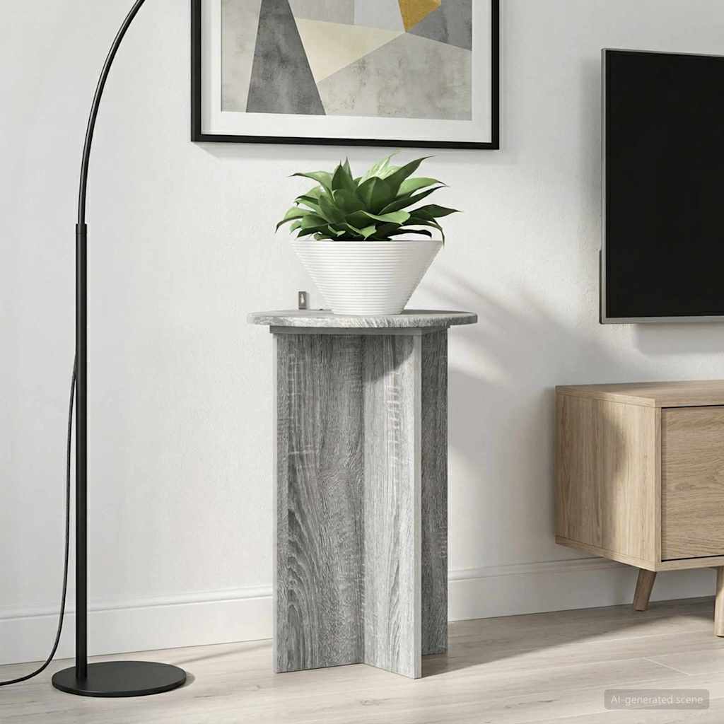 Augalų stovas 2 pcs Pilka sonoma ąžuolo Ø40 x 60 cm