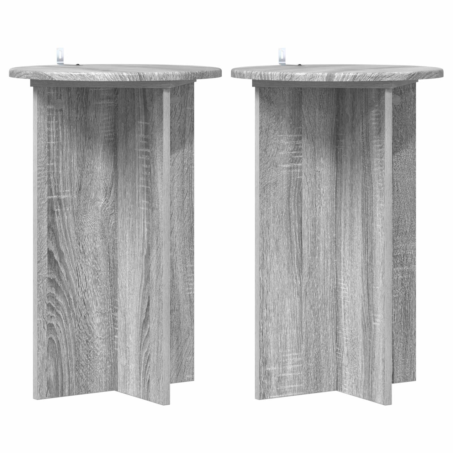 Augalų stovas 2 pcs Pilka sonoma ąžuolo Ø40 x 60 cm