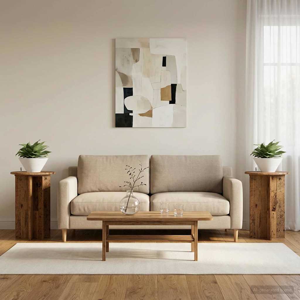 Augalų stovas 2 pcs Sendintos medienos Ø40 x 60 cm
