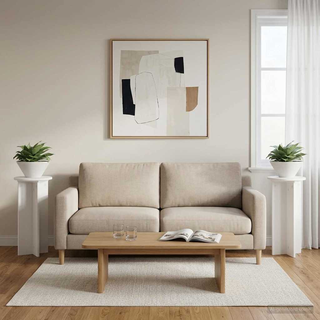 Augalų stovas 2 pcs Balta Ø29,5 x 60 cm Apdirbta mediena