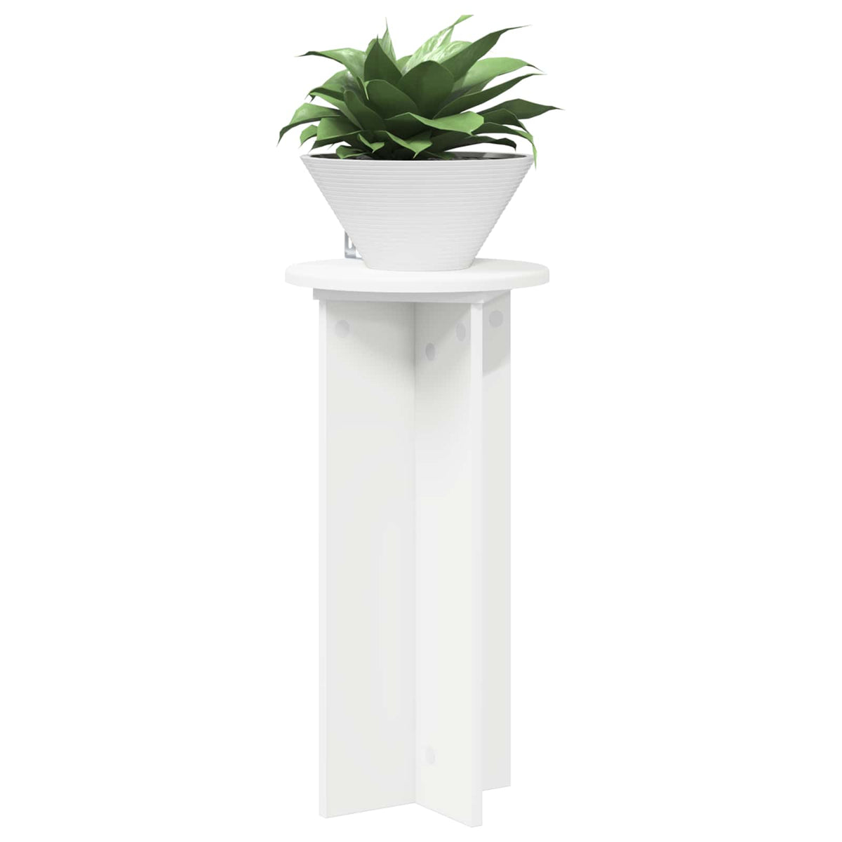 Augalų stovas 2 pcs Balta Ø29,5 x 60 cm Apdirbta mediena