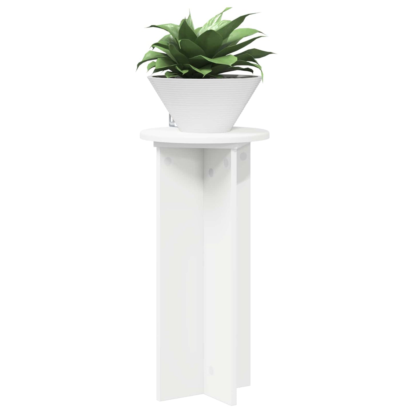 Augalų stovas 2 pcs Balta Ø29,5 x 60 cm Apdirbta mediena