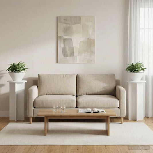 Augalų stovas 2 pcs Itin blizgi balta 29,5 x 29,5 x 60 cm