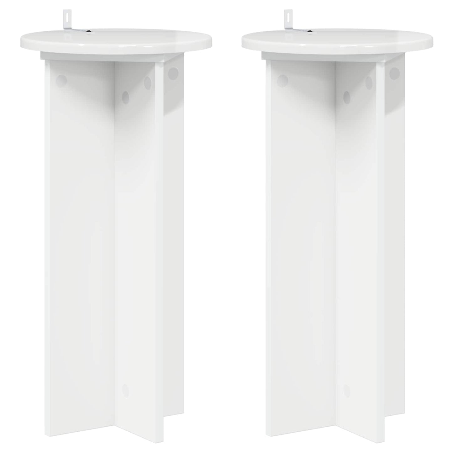 Augalų stovas 2 pcs Itin blizgi balta 29,5 x 29,5 x 60 cm