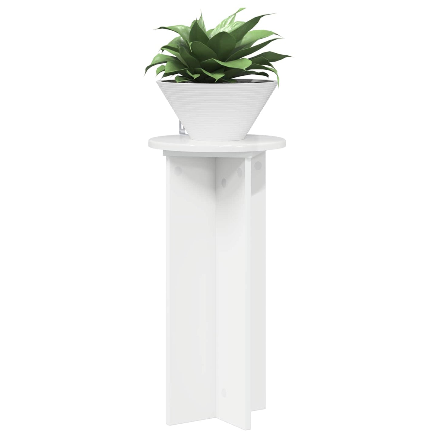 Augalų stovas 2 pcs Itin blizgi balta 29,5 x 29,5 x 60 cm