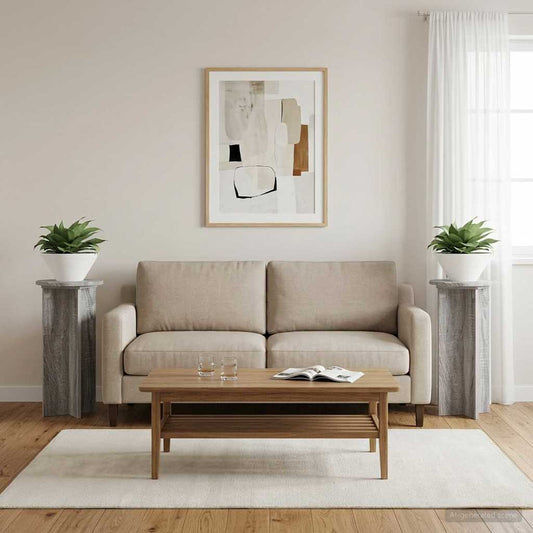Augalų stovas 2 pcs Pilka sonoma ąžuolo 29,5 x 29,5 x 60 cm