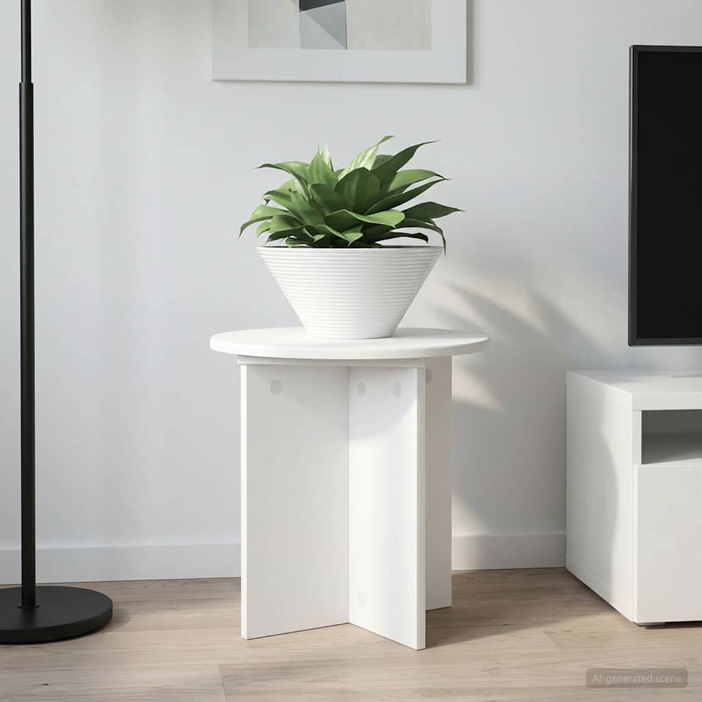 Augalų stovas 2 pcs Balta Ø40 x 40 cm Apdirbta mediena