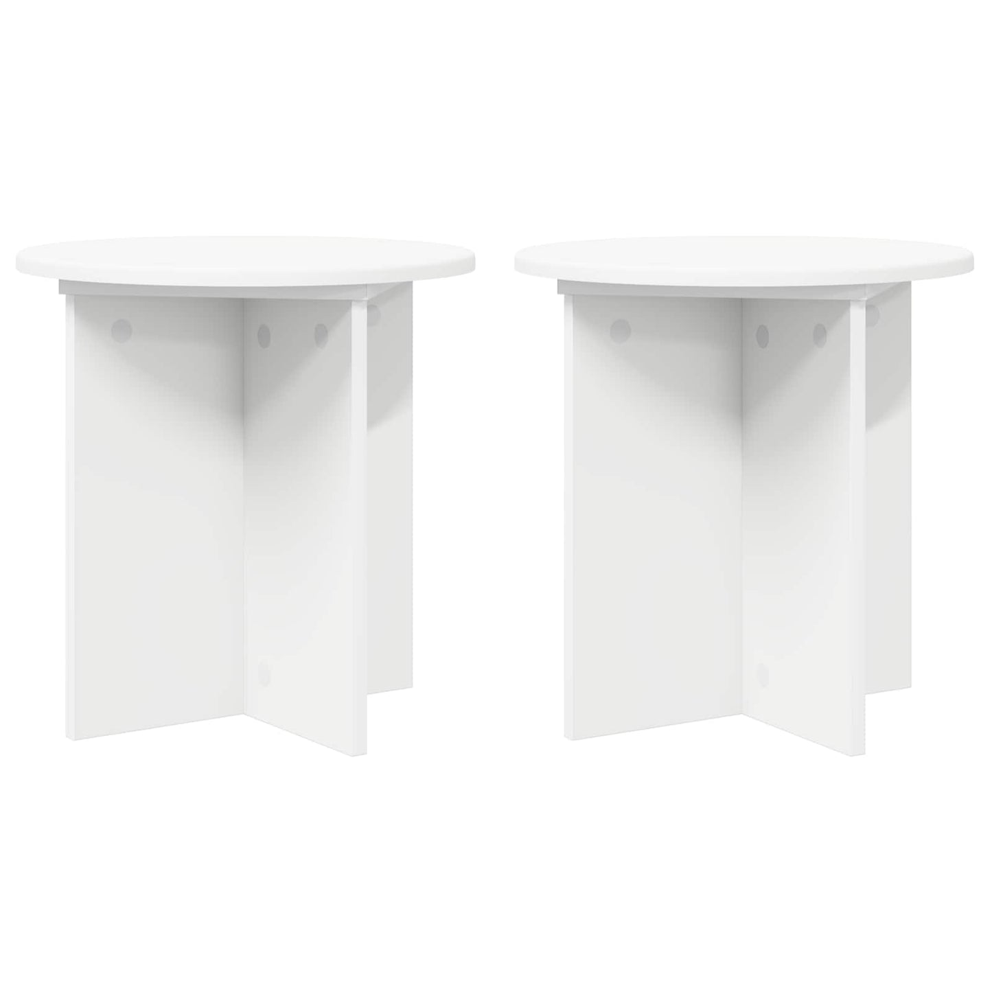 Augalų stovas 2 pcs Balta Ø40 x 40 cm Apdirbta mediena