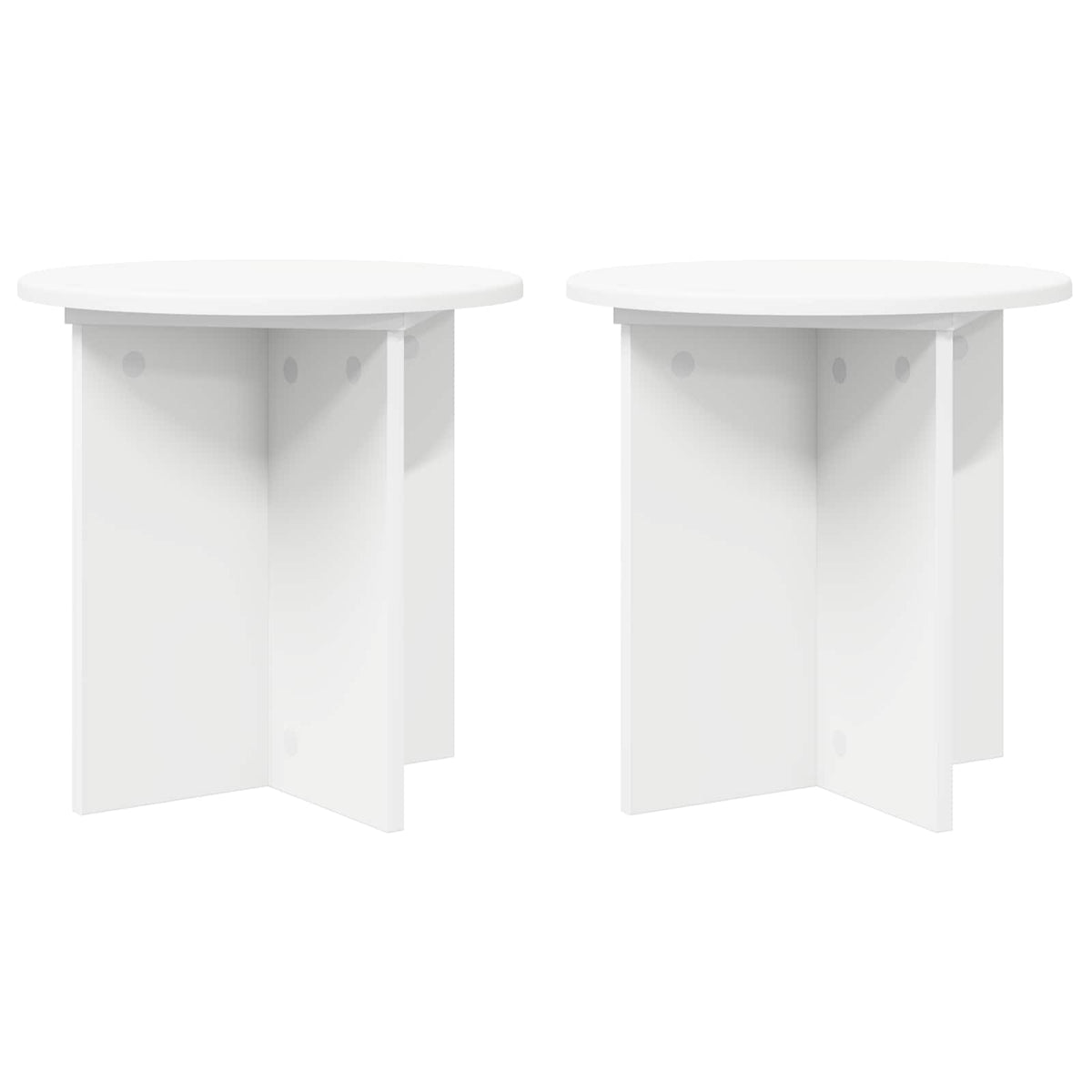 Augalų stovas 2 pcs Balta Ø40 x 40 cm Apdirbta mediena
