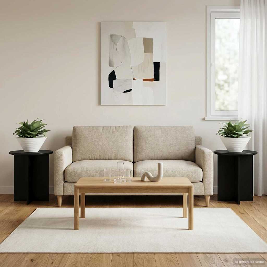 Augalų stovas 2 pcs Juoda 40 x 40 x 40 cm Apdirbta mediena