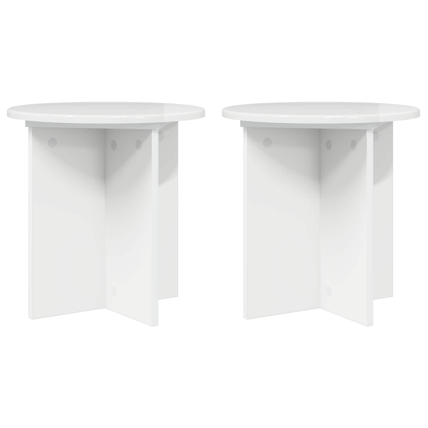 Augalų stovas 2 pcs Itin blizgi balta 40 x 40 x 40 cm