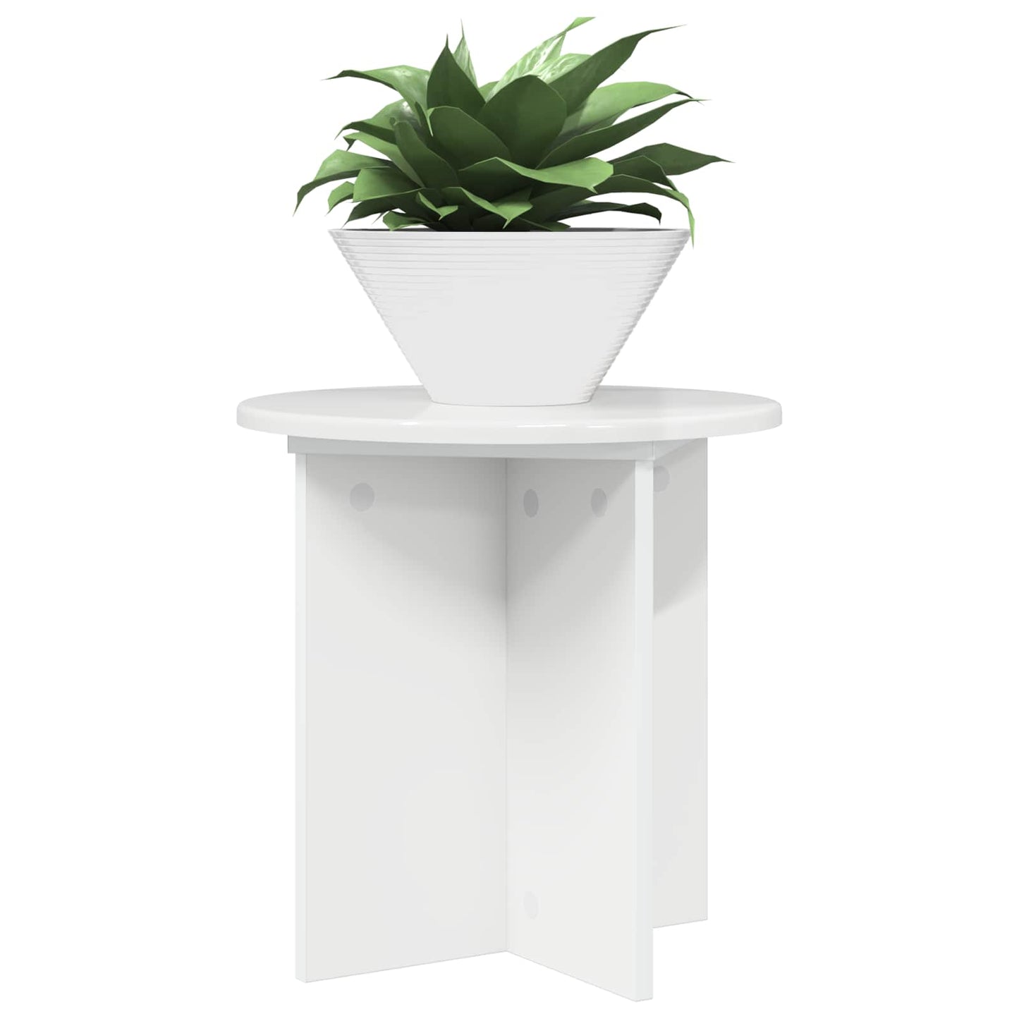 Augalų stovas 2 pcs Itin blizgi balta 40 x 40 x 40 cm