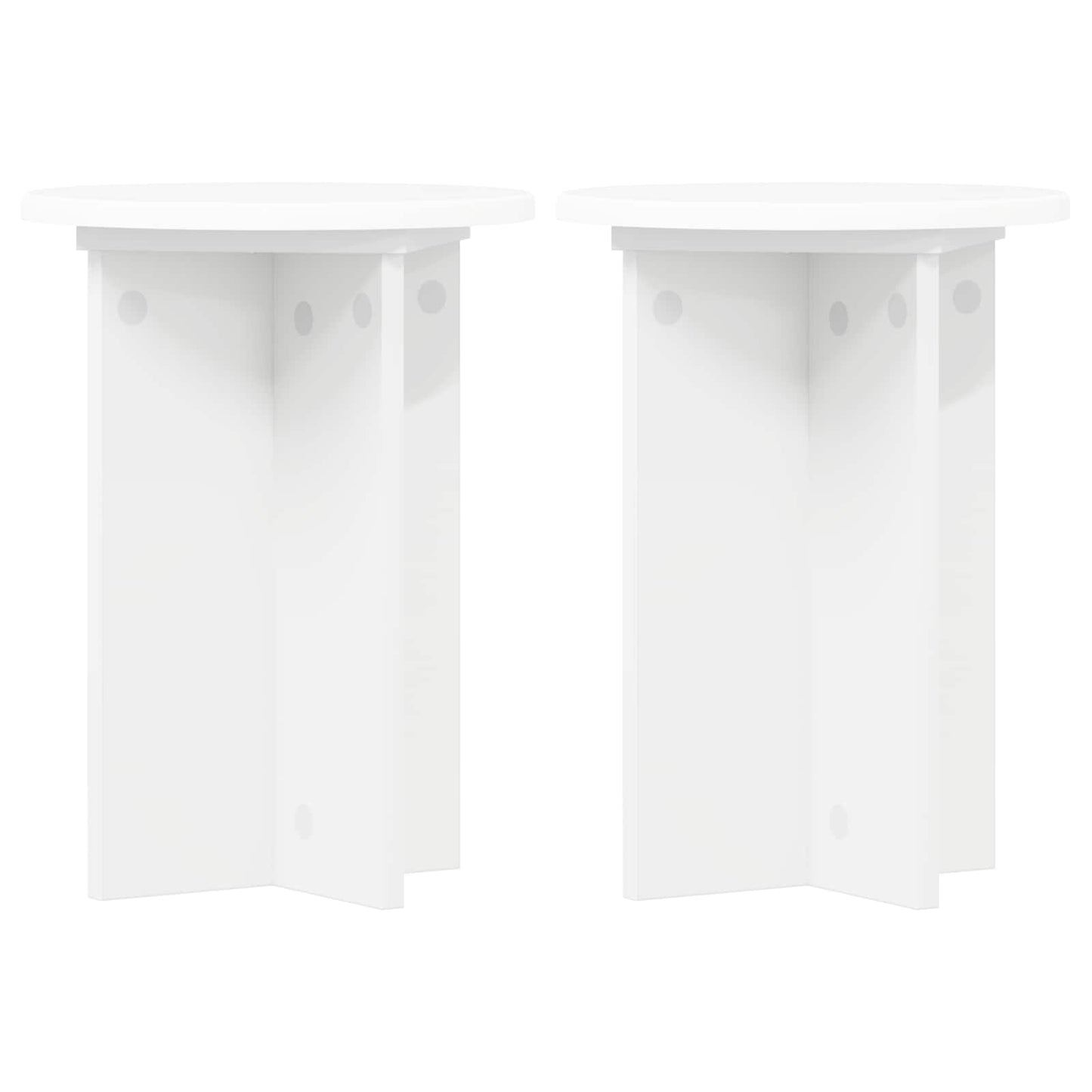 Augalų stovas 2 pcs Balta Ø29,5 x 40 cm Apdirbta mediena