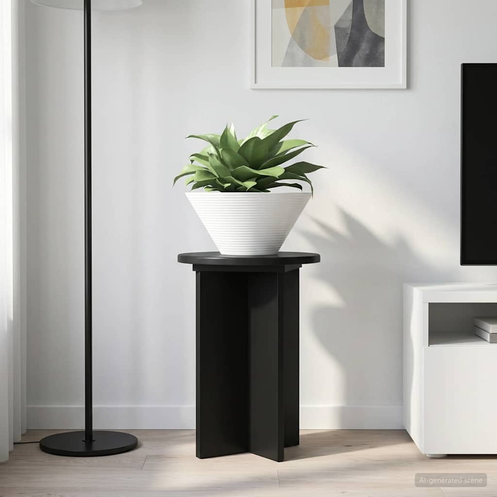 Augalų stovas 2 pcs Juoda Ø29,5 x 40 cm Apdirbta mediena