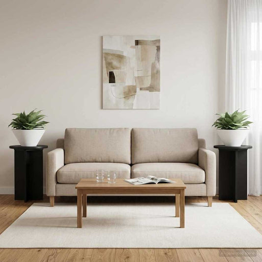 Augalų stovas 2 pcs Juoda Ø29,5 x 40 cm Apdirbta mediena