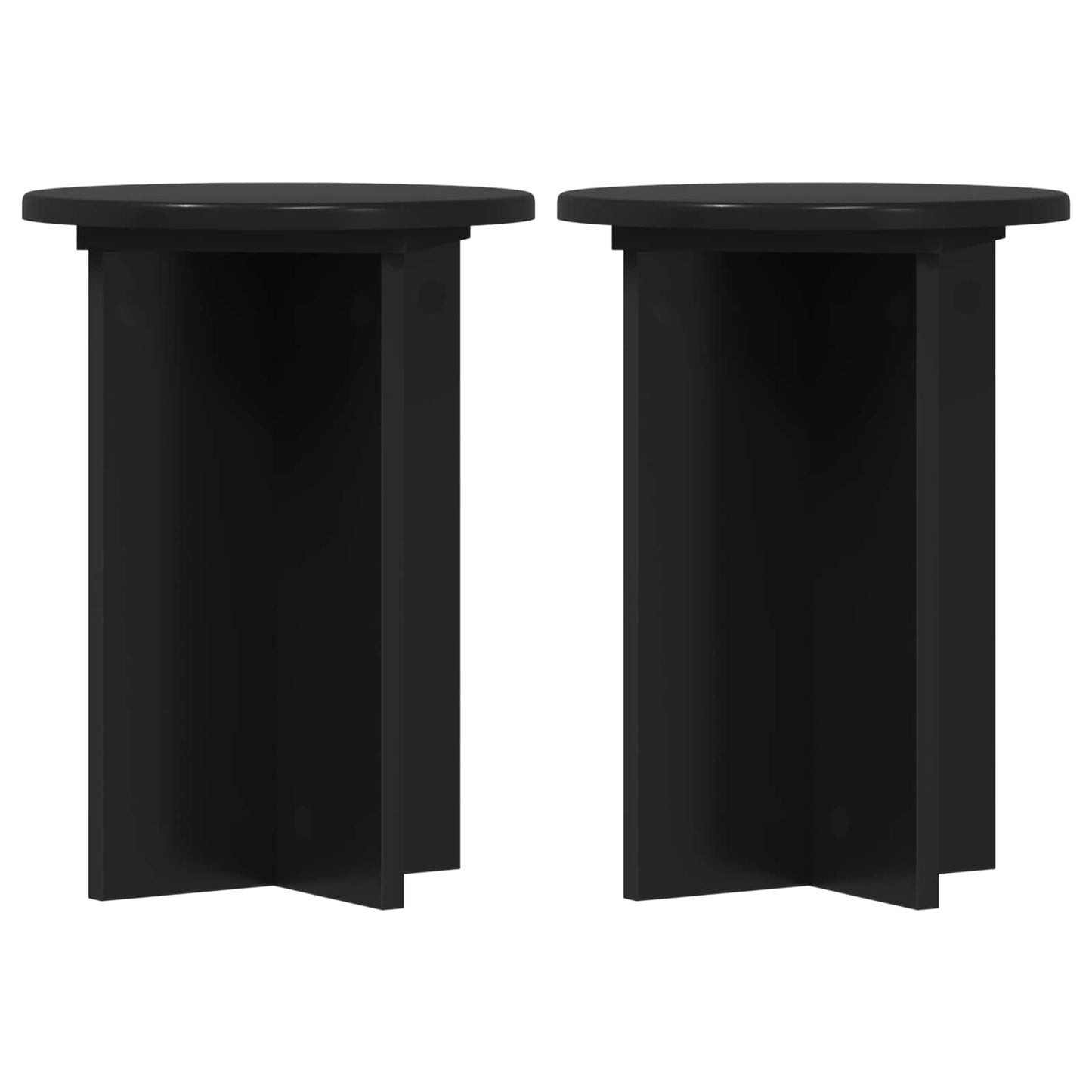 Augalų stovas 2 pcs Juoda Ø29,5 x 40 cm Apdirbta mediena