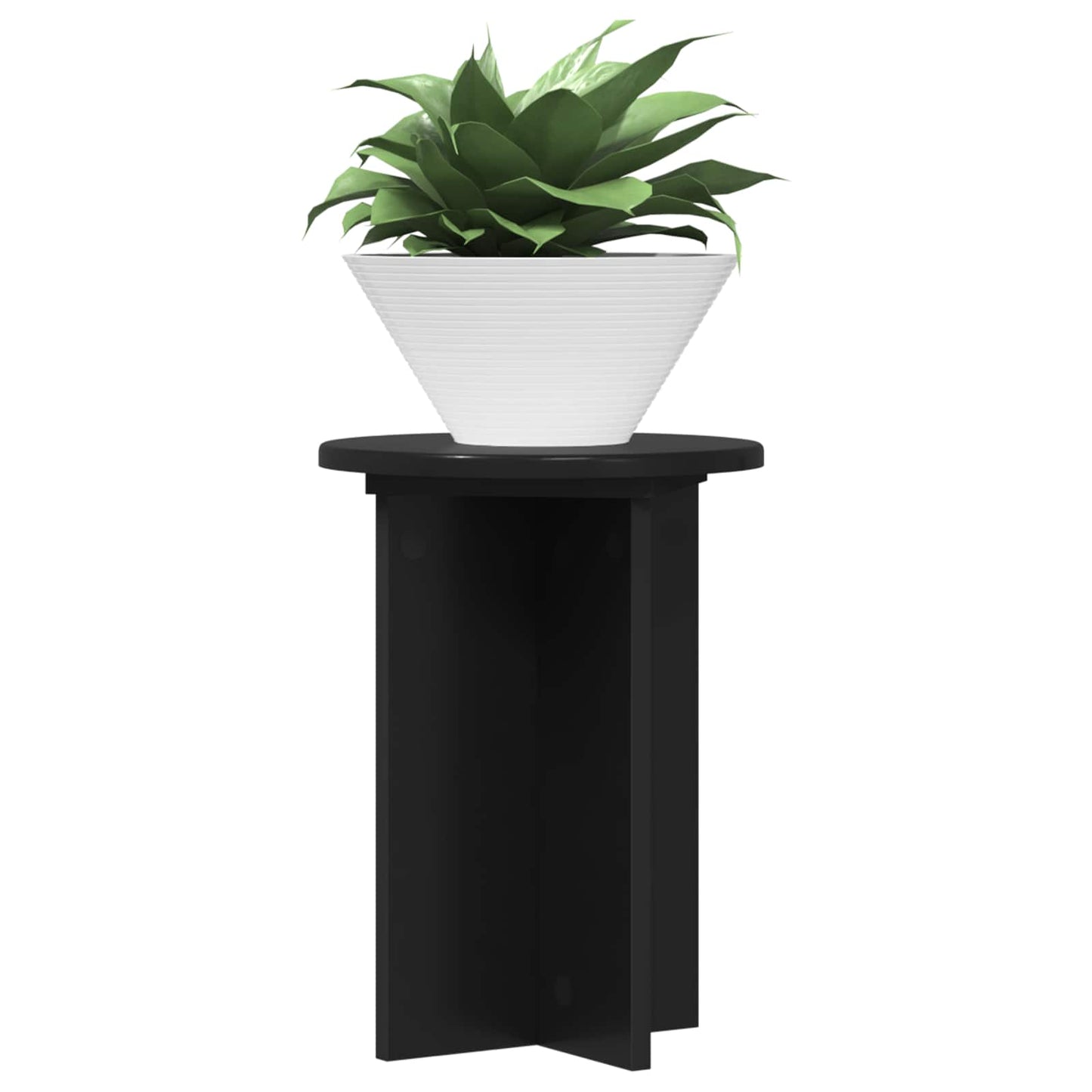 Augalų stovas 2 pcs Juoda Ø29,5 x 40 cm Apdirbta mediena