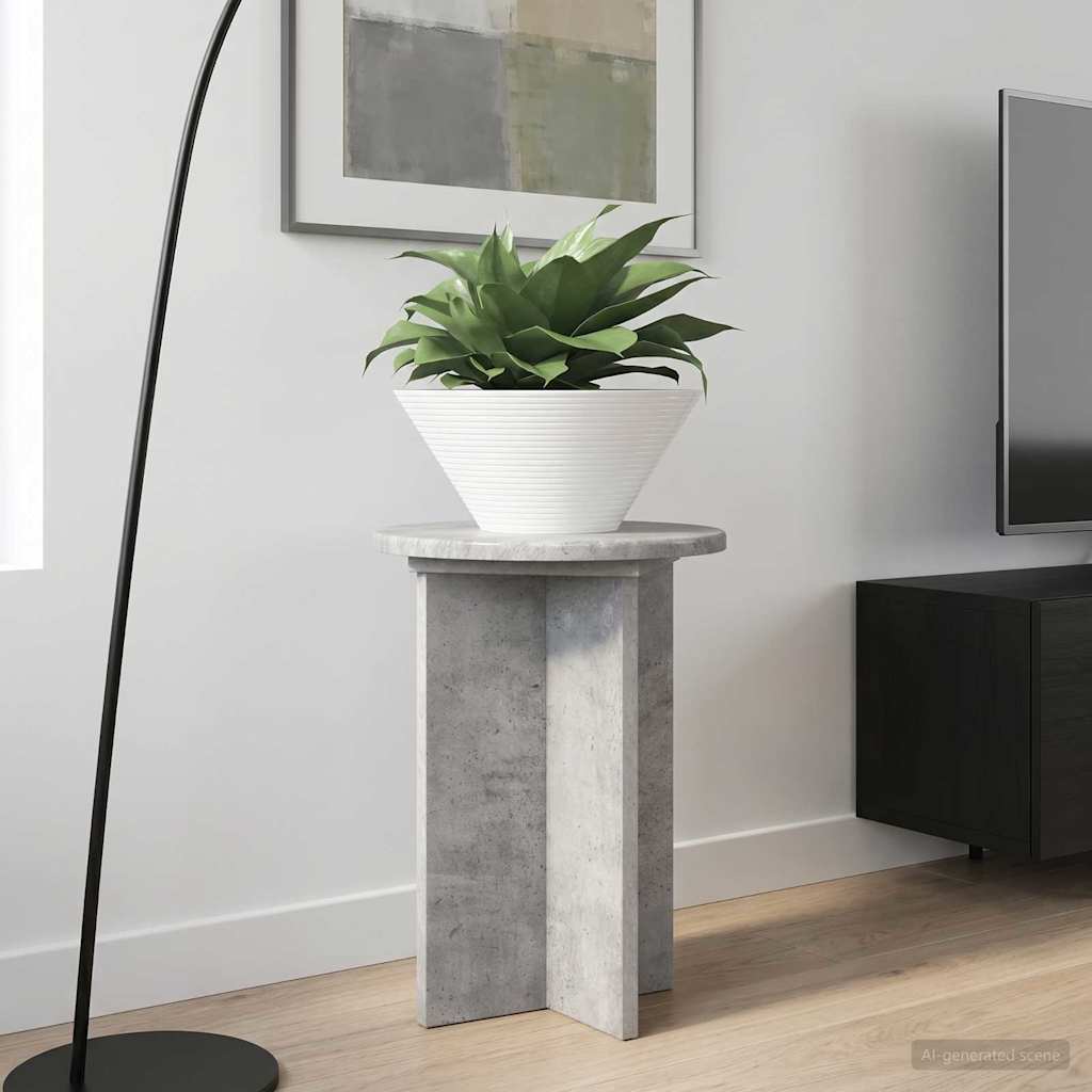 Augalų stovas 2 pcs Betono pilka Ø29,5 x 40 cm Apdirbta mediena