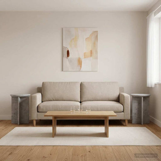 Augalų stovas 2 pcs Betono pilka Ø29,5 x 40 cm Apdirbta mediena