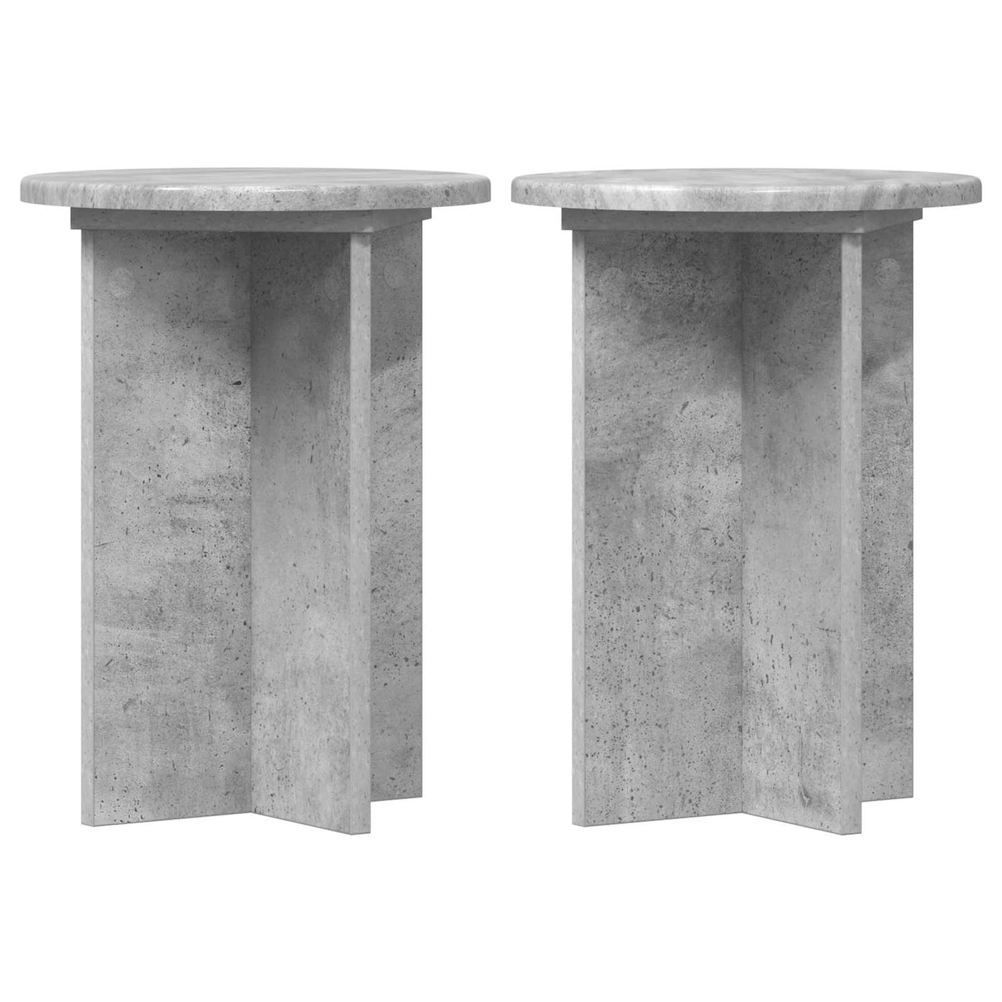Augalų stovas 2 pcs Betono pilka Ø29,5 x 40 cm Apdirbta mediena