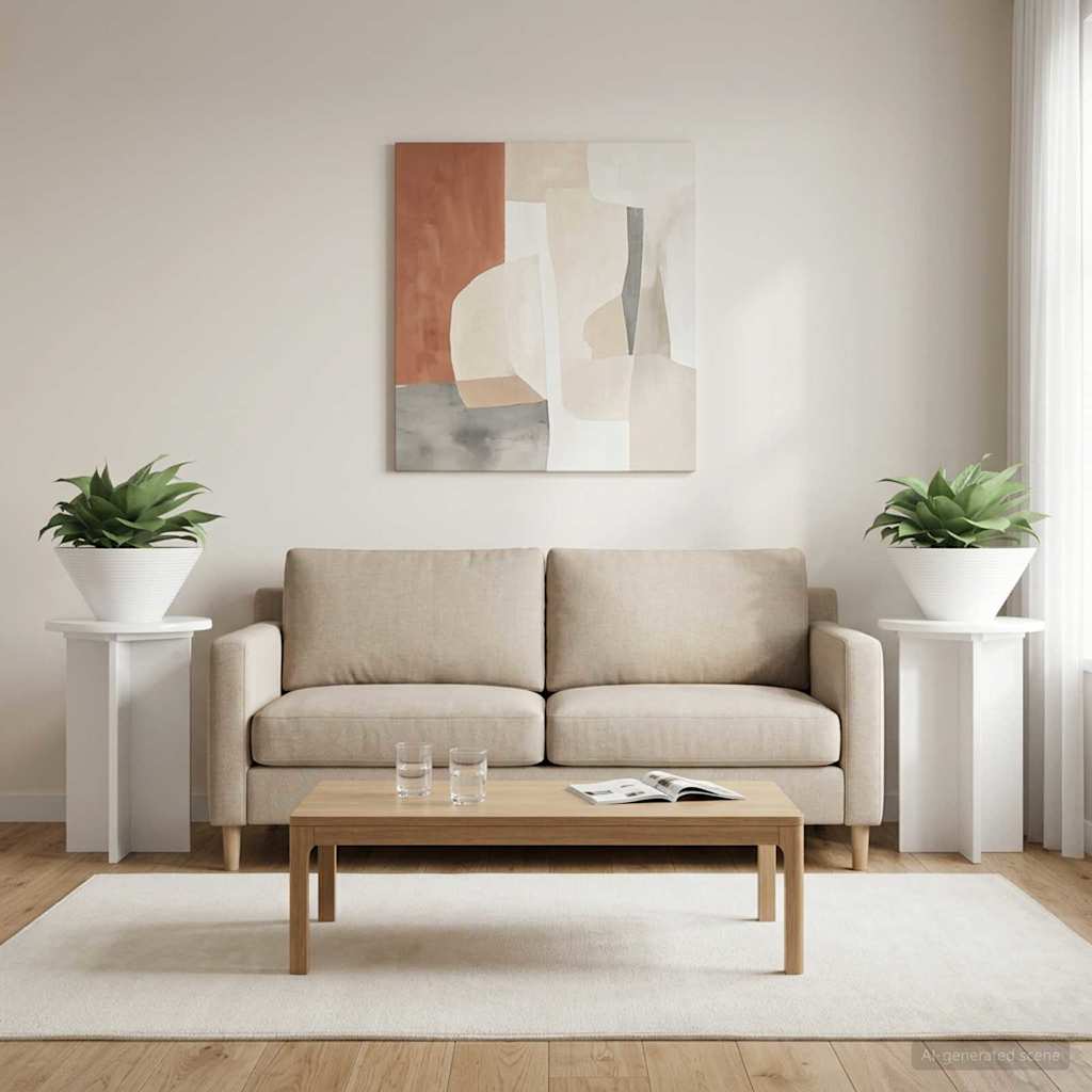 Augalų stovas 2 pcs Itin blizgi balta Ø29,5 x 40 cm