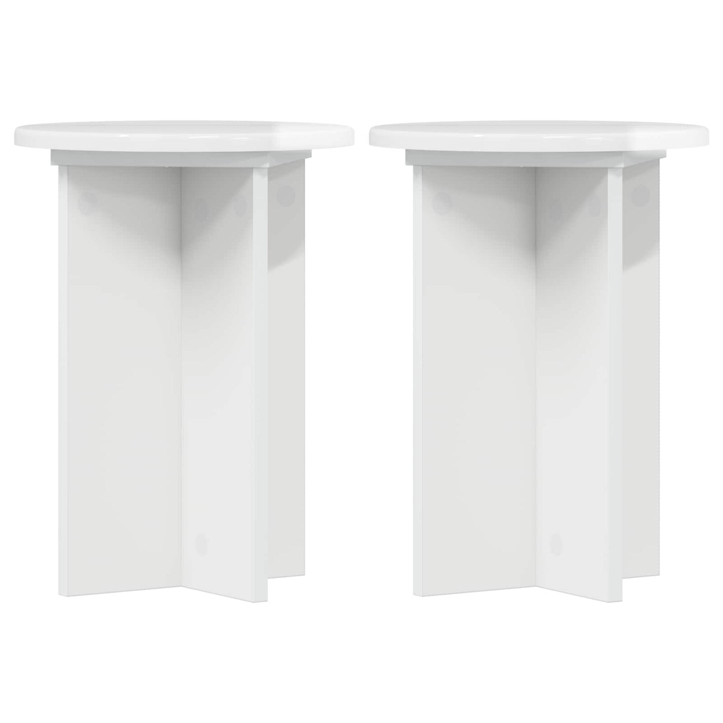 Augalų stovas 2 pcs Itin blizgi balta Ø29,5 x 40 cm